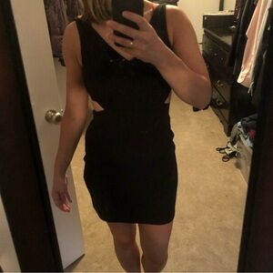 Express LBD Black Bodycon V-Neck Dress